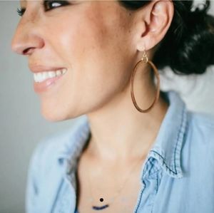 Joanna Gaines Wood Hoop Earrings